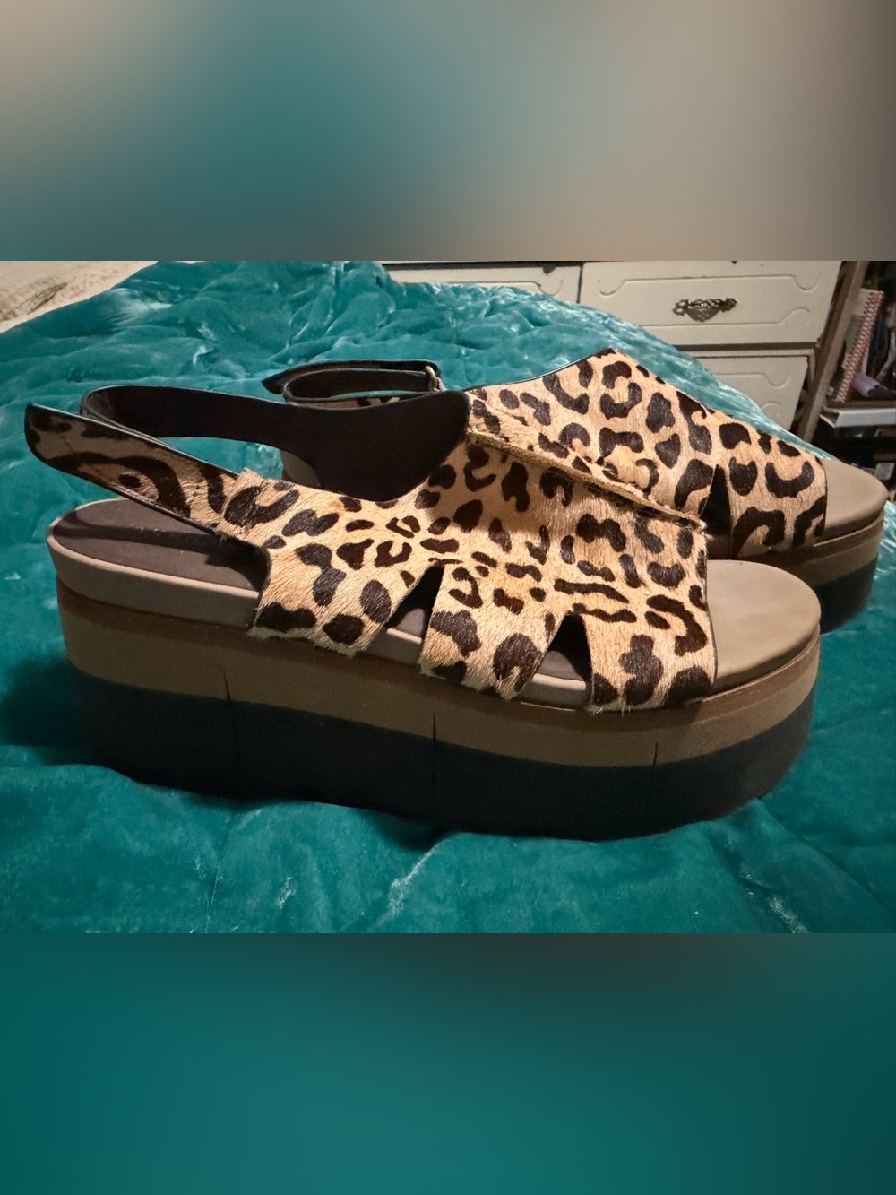 Naked Feet Leopard Print Platform Slingback Sandal - Women's Animal Print
